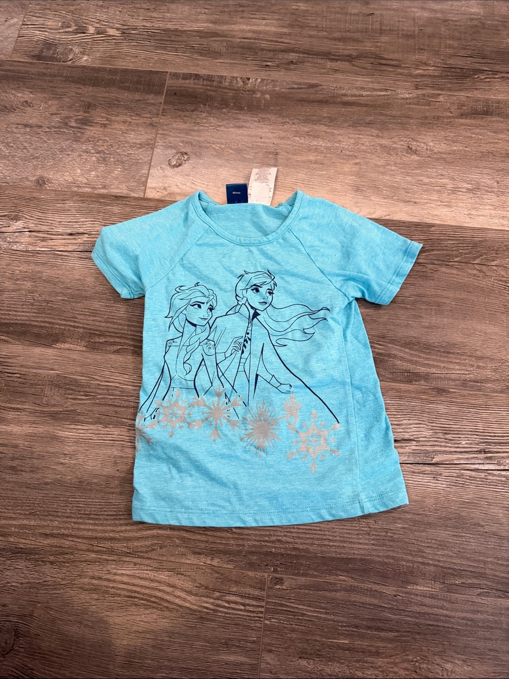 Disney Aqua Blue Short-Sleeve Frozen Sisters Graphic Tee